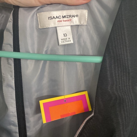 Isaac Mizrahi Moire Taffeta Sleeveless Dress with Pockets Black Size 10 NWT - Picture 5 of 6